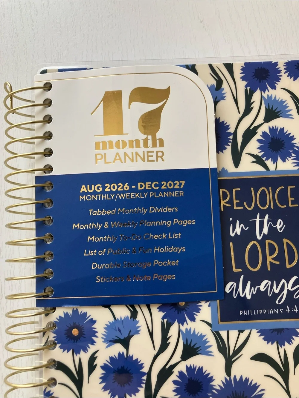 The Creative Expert 17 Month Planner-Rejoice In The Lord Always 8/26-12/27 NWT